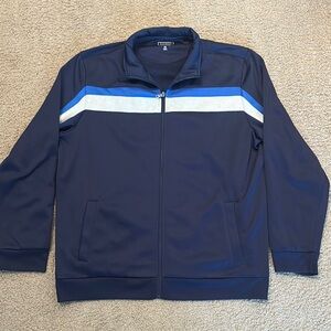 Club Room Performance Men’s Full Zip Activewear Track Jacket Dark Blue Size XXL